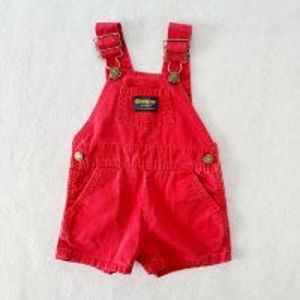 Vintage OshKosh Red Shortall Overalls